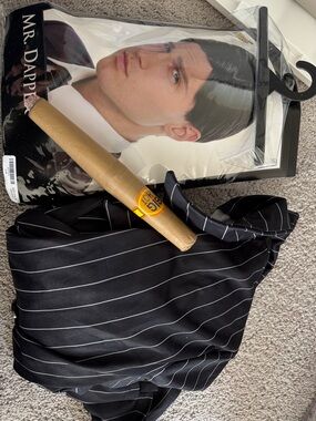 Addams Family Gomez Black Pinstripe Suit and Wig